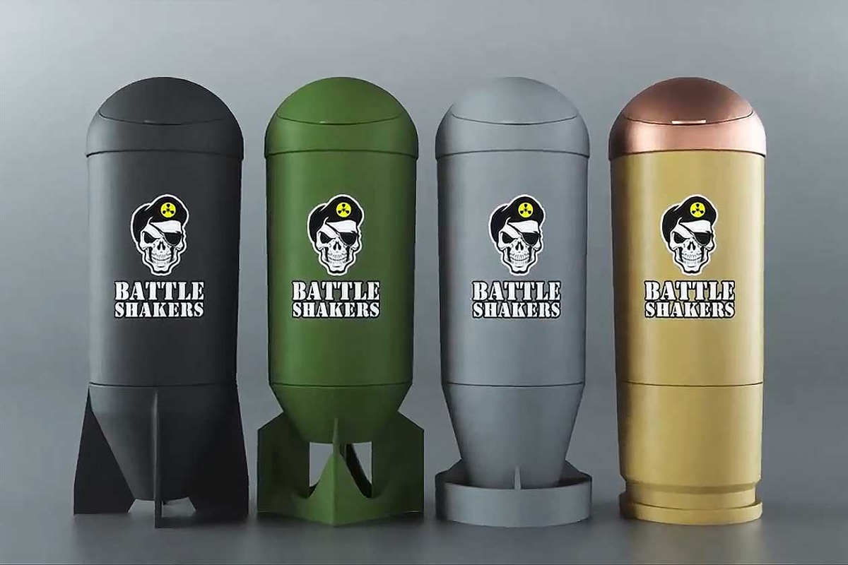 Battle shaker containers with various colour options